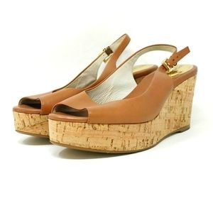 Michael Kors Cork Wedge Sling Back